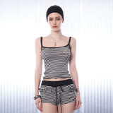 Freak Stripe Sleeveless Top [White]