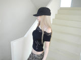 notre cross off lace top(2 color) 