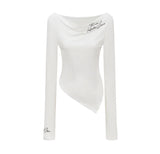 Script Drape Asymmetrical Top
