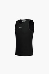 Essential Ribbed Body Fit Tank Black