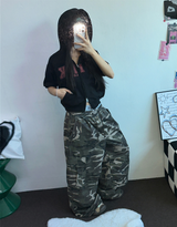 ミリタリーカーゴコットンオーバーワイドバルーンロングパンツ 🤎🩶💚3カラー