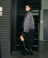 UNISEX オーバーサイズチェックブルゾン