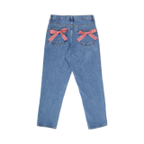 CHECK RIBBON DENIM PANTS