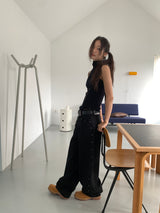 STUD BALLOON WIDE PANTS (2C)