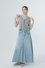 FULL DENIM LONG SKIRT_LIGHT BLUE