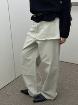 Washed skirt layered pants(2color)