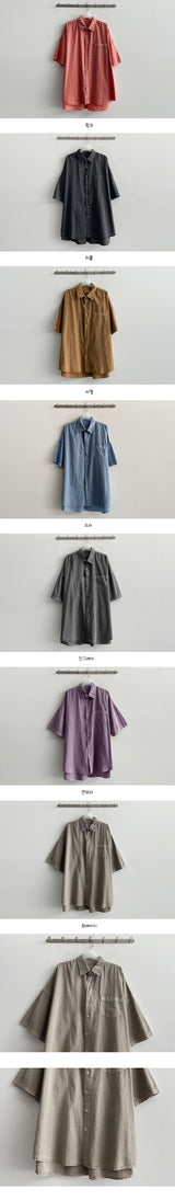 [M,L] Tomby Vintage Pigment Cotton Short-Sleeved Shirt