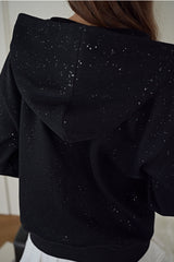トゥインクルダストフードジップアップ, ブラック
