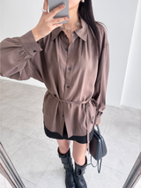 layer buckle skirt pants (2color)