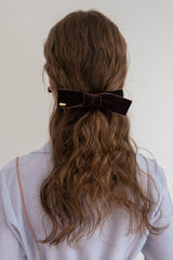 ベルベットリボンノットヘアピン (2colors)