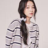 STRIPE KNIT CARDIGAN (GRAY)