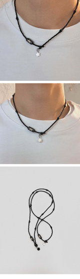 Star asterisk necklace (white)