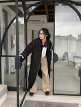 HIGH NECK MAXI TRENCH COAT (3C)