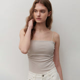 シャーリングキャップノースリーブ BEIGE
