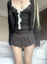 ケイナローウエストプリーテッドスカート (Black)