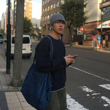 Contrast Stitch Round Knit
