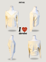 halter strap off-shoulder V-neck knitwear