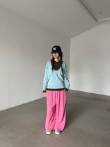 deep U-neck knit top