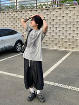 スクエアフレームレタリング半袖Tシャツ 3C