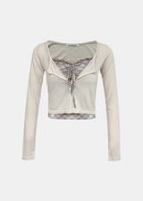 Sophia Check Top Cardigan Set