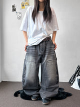 Kuchi Side Carpenter Zip Wide Balloon Pants 3color