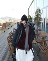 3 Cubic studded ribbed beanie (for men and women)