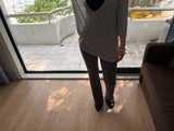 rib waist bootcut pants