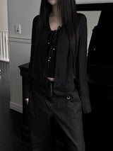 western ribbon crinkle shirt (2color)