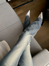 bandage y2k low-waist bootcut pants