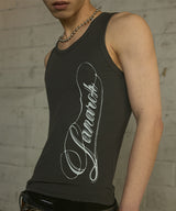 [0102] Side Typography Sleeveless - Charcoal