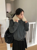 Ogets Fur Collar Work Jumper Jacket