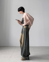フラックス ピンタック ワイドデニム