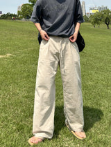  Cool tantan hemp linen wide banding pants in summer