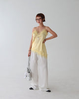 unbalanced lace bustier blouse