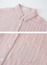 BZ ストライプポケットルーズフィットシャツ (3color)
