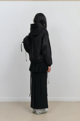 Layered Wool Skirt / Black
