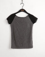 Zver Nagrang color combination see-through short sleeve t-shirt