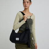 RIBBON CRESCENT CROSS BAG_BLACK