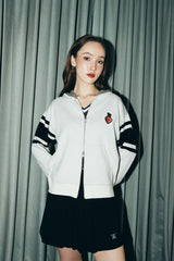 DVRK プリヴェハートロゴニッティドジップアップフーディー- WHITE