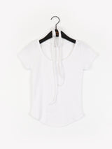 [Scarf set] Burwit Slit Rolls V-Neck Short Sleeve T-Shirt