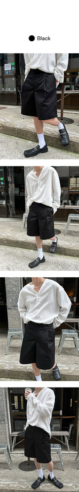 [S/S] ラベルバミューダコットンパンツ