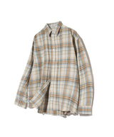 87-STAN083 Retro Plaid OverFit Pocket Long-Sleeved Check Shirt