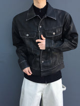 PL Washed Trucker Leather Jacket 2C
