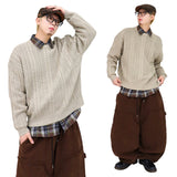 Oversized Cable-Knit Wool Sweater