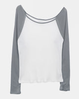 Ella Raglan One Shoulder Long Sleeve T-Shirt