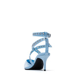 Satin Strap Stiletto Heel(Blue)