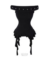 Eyelet Frill Off-Shoulder Top (3color)