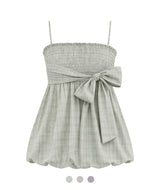 Solin Ribbon Check Babydoll Top