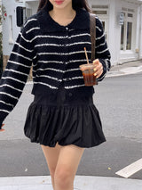 Clang wool striped cardigan