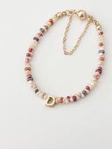 Strawberry Ice Cream Beads Initials Bracelet